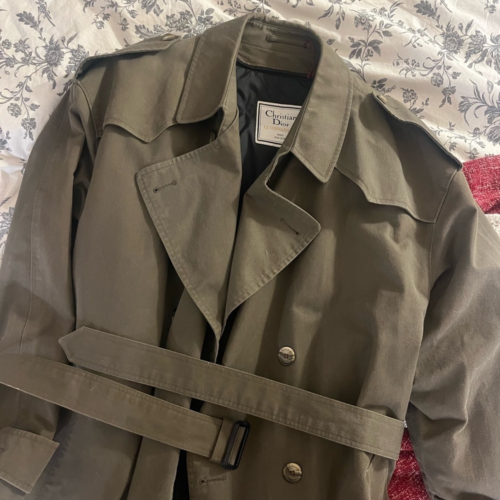 Christian Dior Olive/Brown Trench Coat
